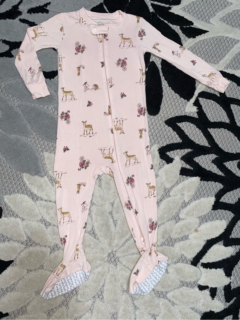 Carter’s Purely Soft Baby Girl Pink Footed One-Piece Pajama 18 Months